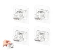 Tofficu 4pcs Clips de Fixation Autocollants pour Tringle à Rideaux en Abs Ressort, Support Facile à Retirer, pour Décoration de Jardin et Bricolage