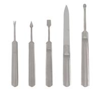 Tofficu 5 Fourchettes Pousseuses de Peau Morte en Acier Inoxydable, Set Manucure 5 Pièces, Outils de Nail Art Compacts et Précis pour Soin des Ongles, Pédicure et Manucure
