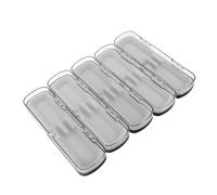 Tofficu 5 Pièces Boîte à Stylos Transparente Plastique Organiseur Double Compartiment pour Bureau et École Étui Rectangulaire Clair pour Rangement des Fournitures Écriture