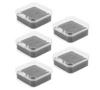 Tofficu 5 Pièces Boîte de Rangement Compacte, Plastique Transparent | Organisateur Vide pour Embouts, Mousse Scellée Légère, Bureau et Atelier, pour Artistes et Étudiants