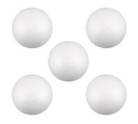 Tofficu 5 Pièces Boule Polystyrène Blanche Sphérique en Écume pour Projets Scolaires et Artistiques Finition Retravaillable pour Apprentissage Éducatif
