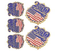Tofficu 5 Pièces Broche Commémorative Alliage de Zinc pour 250 Ans D'indépendance Américaine Fermoir Sécurisé, Veterans Day Port Confortable Quotidien
