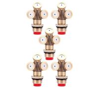 Tofficu 5 Pièces Buse de Pulvérisation en Laiton Or à 3 Têtes pour Brumisation Extérieure, Refroidissement par Spray Couvrant une Large Surface, pour Jardin et Agriculture