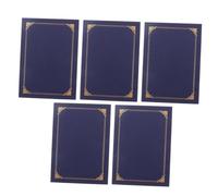 Tofficu 5 Pièces Lot de Pochettes Papier pour Certificat Protection pour Diplômes et Récompenses Format Compact et Couverture pour Documents Bleu