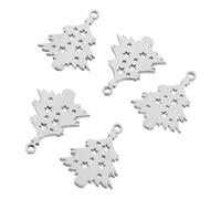 Tofficu 5 Pièces Pendentifs Acier Inoxydable Noël Arbre de Noël et Flocon pour Bijoux Diy et Étiquettes Identité Animaux Accessoire Pratique pour Colliers de Chiens
