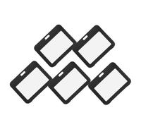 Tofficu 5 pièces Porte-badge Transparent Double Face Flip Design Étui Rigide et Protège Carte Identité pour Bureau École et Événements Lot de