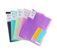 Tofficu 5 Pièces Portfolio Folder With Each Transparent Sleeves And Stickers Portable File Organizer For Office School And Business Documents