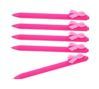 Tofficu 5 Pièces Stylos à Bille Forme de Ruban de Stylos pour Étudiants Accessoires de Bureau pour Sensibiliser Au Cancer et des Causes Caritatives