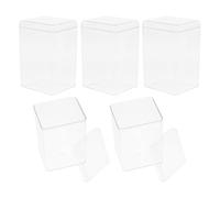 Tofficu 5 Pièces Vitrine Moderne en Pet pour Rangement et Exposition de Figurines Miniatures, Boîte de Présentation Mobile pour DIY Micro Paysages