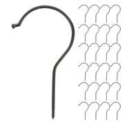 Tofficu 50 Pièces Crochet à Visser Multifonctionnel Noir en Fer, Robuste | Long Rond Plat de 10cm, Usage Boutique et Placard, Charge Élevée, Lot Unique
