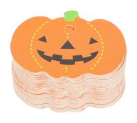 Tofficu 50 Pièces Étiquettes en Papier Citrouille pour Halloween, Décorations Suspendues Orange Faciles à Utiliser, pour Scrapbooks et Anniversaires
