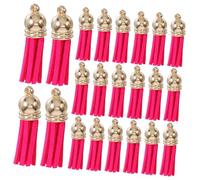 Tofficu 50 Pièces Glands Cuir Synthétique Colorés pour Projets DIY Pompons Artisanaux pour Bijoux Sacs Téléphones et Porte-clés Accessoires Décoratifs PU Souple