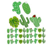 Tofficu 50 Pièces Punaise Cactus Documents punaises décors de Classe de Cactus décors Planche en liège Pin de poussée Adveaux de Pouce Amusants Notes Bois Vert