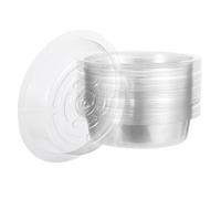 Tofficu 50 Pièces Soucoupe pour Plante Pot Plateau Rond en Plastique pour Pots de Fleurs en Intérieur Rebord de Fenêtre Collecte d'eau Intelligente Optimisation de Espace