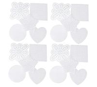 Tofficu 50 Pièces Toiles Plastiques à Maille pour Broderie Couture Point de Croix Motifs Cœur Carré Pentagramme Rond Accessoires PE pour Projets DIY Tricot Crochet et Création de Dessous