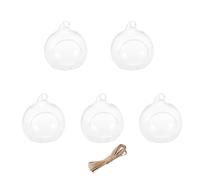 Tofficu 5pcs Boules en Verre Borosilicaté Suspendues avec Corde de 9 Mètres pour Décoration Suspendue Élégante de Cérémonie de Mariage et Maison