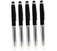 Tofficu 5pièces Stylet pour Écran Tactile Métal avec Lumière Noire pour Téléphone et Tablette Multifonctionnel et Léger