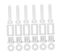 Tofficu 6 ensembles Vis Fixation Cuvette Wc Universelles Boulons Plastique avec Écrous et Rondelles Installation Facile et Rapide Filetage Antidérapant pour Siège de Toilette Stable et
