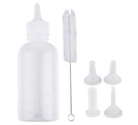 Tofficu 6 Pièces Biberon pour Chat et Chien Portable 120ml en Silicone | Brosse de Nettoyage Incluse, Kit de Nourrissage pour Petits Animaux, Usage Extérieur, Blanc