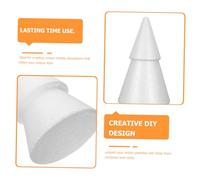 Tofficu 6 Pièces Cônes de Mousse Blancs pour Décorations de Noël DIY Formes Darbres et Durables Accessoires Créatifs pour Arts et Décorations Festives