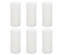 Tofficu 6 Pièces Couvercles de Bougies en Plastique Blanc, Surface Lisse et Finition Soignée, Style Simple Cylindrique pour Protection Pratique la Maison Réutilisable