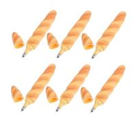 Tofficu 6 pièces Lot de Stylos à Bille Forme Réaliste Design Croissant et Baguette Stylos Originaux pour Bureau et École Accessoires Écriture Créatifs pour Garçon Fille et Adultes