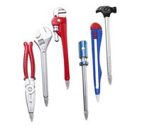 Tofficu 6 Pièces Stylos à Bille Outils Lot de Stylos Fantaisie Pince Marteau Tournevis Etc pour École Bureau Fêtes Pratiques pour Garçon Fille et Enseignants