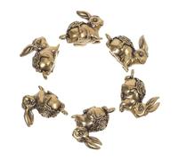 Tofficu 6 Pièces Vintage Brass Rabbit Charms Antique Style Bunny Pendants For Bag Decoration Keychains Home Ornaments And DIY Crafts