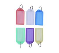 Tofficu 60 pièces Lot de Étiquettes Plastique Multicolores avec Anneaux pour Clés et Bagages Étiquettes et Identifiants Nom Pratiques pour Porte-clés et Valises