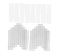 Tofficu 60 pièces Lot Pochettes Étiquettes Transparentes Autoadhésives Étanches avec Cartes Blanches pour Organisation Bureau et Stockage