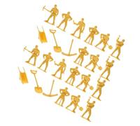 Tofficu 63pièces Ouvrier du Bâtiment Miniature Figurine Jeu de Construction pour Garçon Fille Figurines Ingénieurs de Bâtiment Kit de Construction