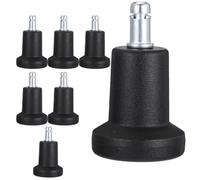Tofficu 7 pièces Lot Roulettes Fixes Antidérapantes pour Chaise de Bureau Patins Meubles Robustes Plastique et Métal Remplacement Galettes pour Fauteuils et Tabourets
