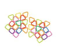 Tofficu 70 Pièces Chaînes Géométriques pour Garçon Fille Anneaux à Relier Et Suspendre pour Poussette Porte-garçon Fille Siège Auto Jouets Éducatifs pour Nourrissons Garçon Et