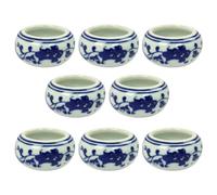 Tofficu 8 Pièces Disque Plateau De Calligraphie Chinoise Plateau De Mélange De Peinture à L'huile Bac à Encre De Calligraphie Encre Sumi Art Encrier Céramique Étudiant Plat D'encre Sushi