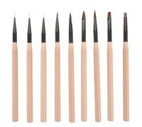 Tofficu 9 Pièces Set de Stylos Nail Art, Acrylique Nylon Alliage de Zinc | Tracer des Lignes, Dessiner des Pointes, Peindre des Fleurs, Beige, Femmes, Manucure