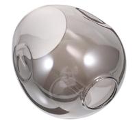 Tofficu Abat-jour en Verre Fumé Ovale 20x15 Cm pour Lampe de Table, Abat-jour Soufflé Bouche Texture Concave, Remplacement pour Lampe Bureau et Éclairage Intérieur