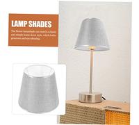 Tofficu Abat Jour Tissu pour Lampe de Bureau Couverture de Lampe de Table et Facile à Remplacer Design Simple pour Salon et Chevet Inférieur Coloris Lune Argentée