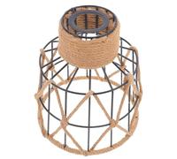 Tofficu Abat-jour Vintage en Corde de Jute et Fer Robuste pour Lampe E27, à Suspendre Lumineuse Tissée pour Décoration Bar Style Américain, Ambiance Chaleureuse