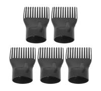 Tofficu Accessoire Brosse Sèche-cheveux Noire en Pa Résistant Haute Température, 5 Pièces pour Cheveux Bouclés et Naturels, Séchage et Coiffage Quotidien Voyage