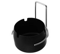Tofficu Acier Inoxydable Cendrier Mural Design Moderne Minimaliste, Noir | Surface Polie, Mécanisme Anti-cendres, Fixation Murale sans Perçage, pour Patios, Balcons, Établissements