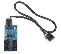 Tofficu Adaptateur Hub USB 2.0 à 9 Broches pour Carte Mère, Convertisseur Répartiteur Double Port, Mini Taille, Compatible Cartes Wi-FI et SSD Pcie, Installation Compacte pour PC Bureau,