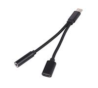 Tofficu Adaptateur Type-c pour Écouteurs et Chargeurs, Compact et Solide, Noir, Compatible Smartphones, Écoute Musicale et Recharge Simultanée, Usage Quotidien et Déplacement
