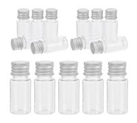 Tofficu avec Bouchons Aluminium Étanches Lot de 20 Flacons Cylindriques de 10ml en Plastique pour Lotions et Liquides de Laboratoire, Usage Quotidien ou Vacances