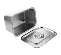 Tofficu Bac à Compost en Acier Inoxydable 201 avec Couvercle, 32X22 CM, Hauteur 15 CM, Poubelle Cuisine Compacte pour Plan de Travail, Seau de Compostage Intérieur, Gestion des Déchets