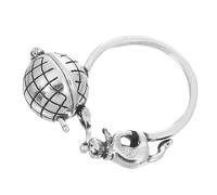 Tofficu Bague Diffuseur D’Aromathérapie Vintage Chat, Anneau Rechargeable Portable en Cuivre, à Ouvrir pour Huiles Essentielles, Accessoire Argenté