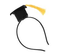 Tofficu Bandeau Mode pour Remise de Diplôme Chapeau de Docteur Jaune en Feutre et Pompon, Accessoire pour Photographie et Cérémonie de Remise de Diplômes