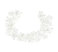 Tofficu Bandeau Perles Fait Main en Dentelle Blanche, Couvre-chefs Élégant pour Mariée et Soirée, Accessoire Coiffure pour Mariage, Bal ou Fête, Bandeau Cheveux Femme Délicat et Raffiné