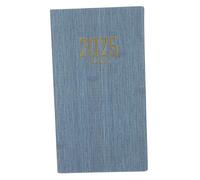 Tofficu Bloc-notes Agenda Quotidien A6 2025 Bleu Denim Polyuréthane Planificateur Mensuel Carnet Portable Pour Élève Bureau