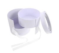 Tofficu Boîte à Fleurs Ronde Blanche Double Compartiment 1pc, Coffret Présent Saint-valentin, Boîte D'emballage Créative pour Fleurs Stabilisées, Jardinière Décorative pour Mariage