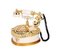 Tofficu Boîte à Musique Téléphone Rétro Multifonctionnelle Blanche, Coffret de Rangement de Bureau, Décoration Vintage pour Maison et Bureau, Accessoire Décoratif Unique